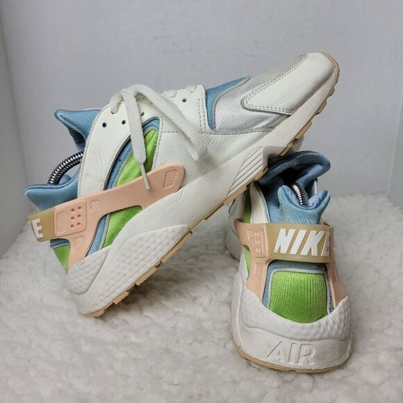 Nike Air Huarache SE Sail Womens Size 12 White/Orange/Blue Running Shoes - Picture 5 of 10
